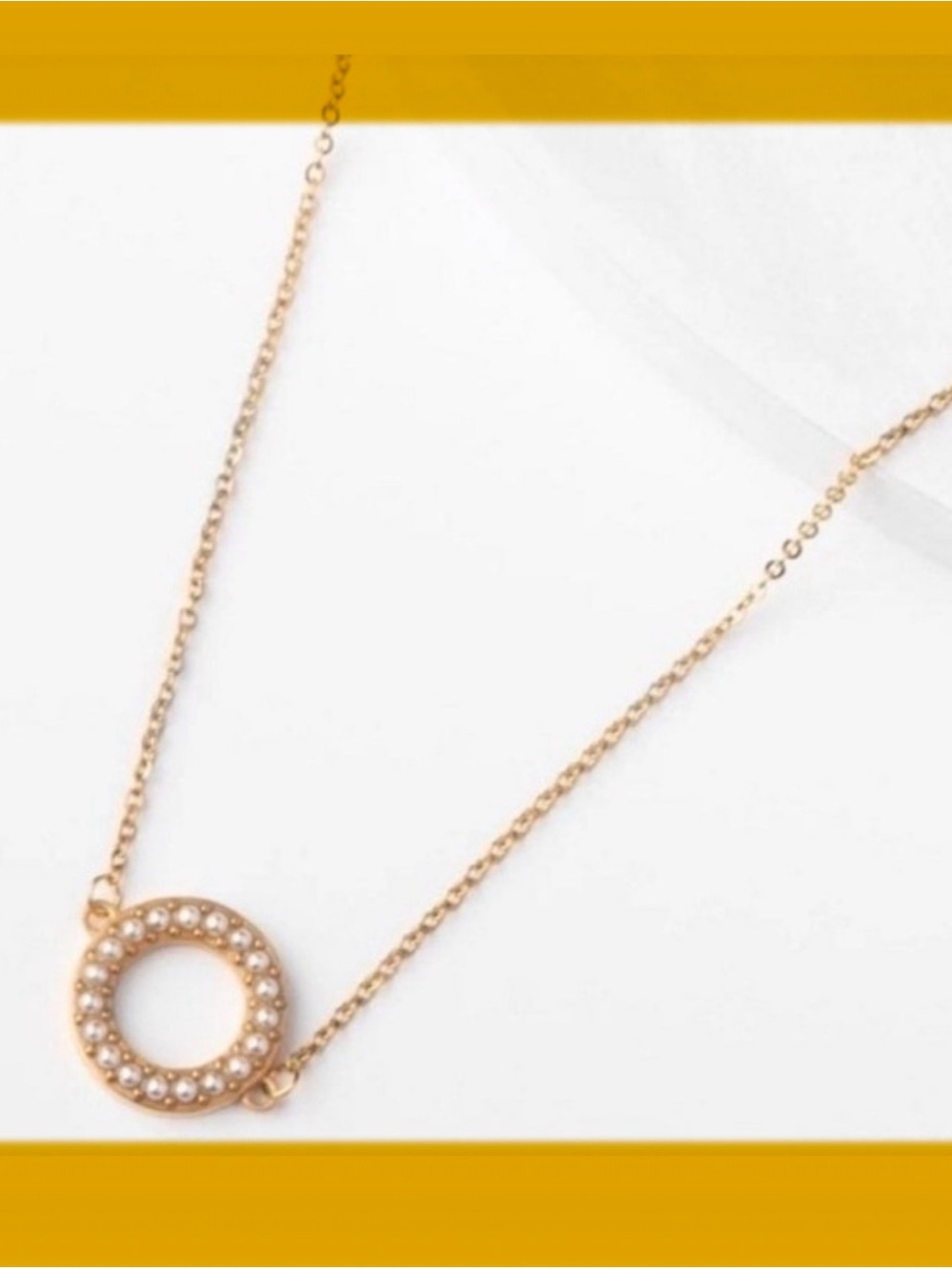 Plunder Gold Crystal Pave Open-Circle Necklace